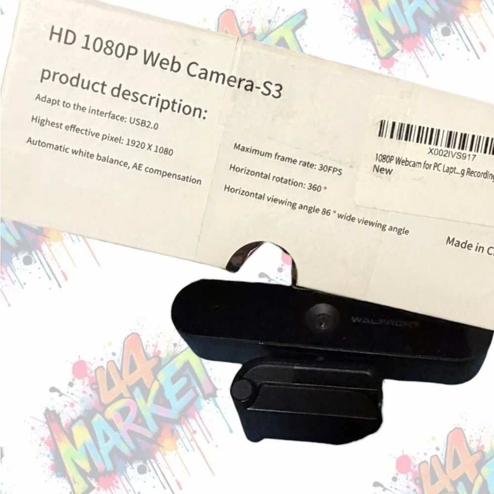 Walfront Black Webcam